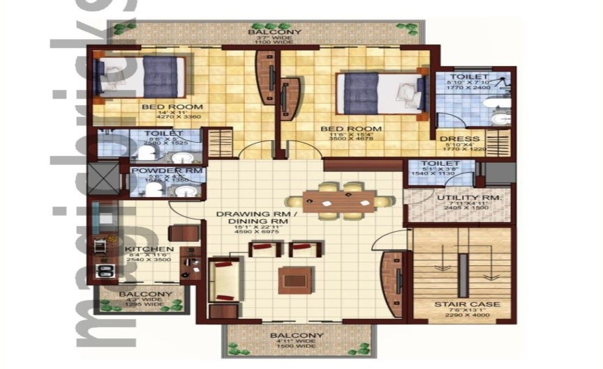 DLF Valley (2BHK+3T (1,475 sq ft) 1475 sq ft)