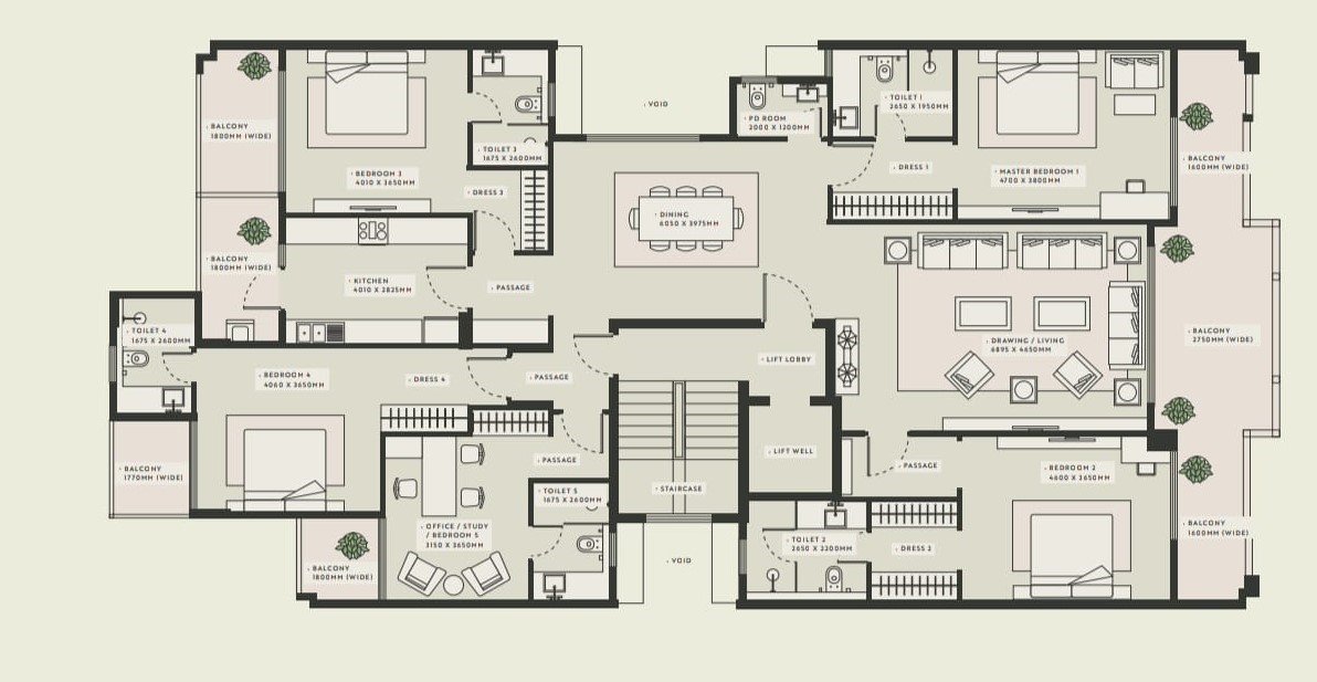 DLF Valley (4BHK+4T (2,250 sq ft) 2250 sq ft)